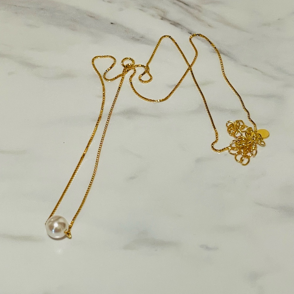 Pearl Necklace on Gold Plated .925 Chain